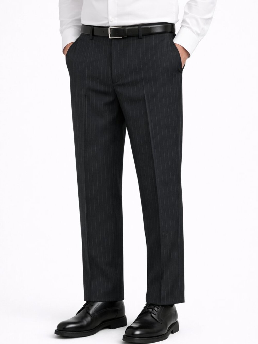 Sons of Intrigue Mens Chambers Dress Pants Straight Fit Pinstripe Black 33x30